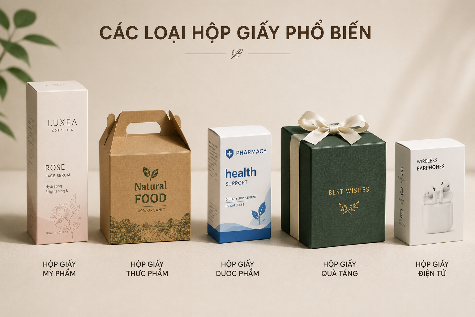 các loại hộp giấy phổ biến trong sản xuất hộp giấy