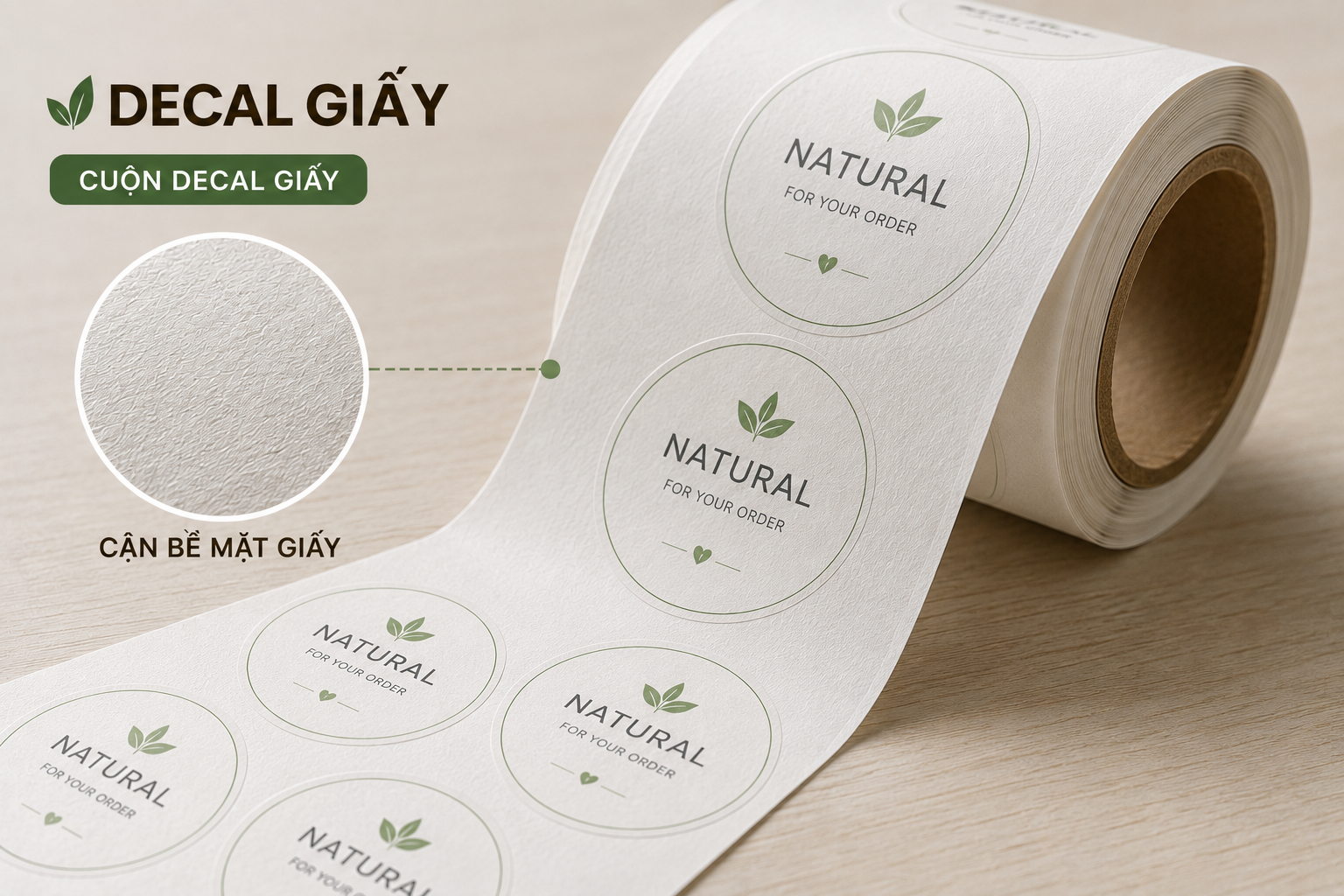 Chất liệu in tem nhãn decal giấy