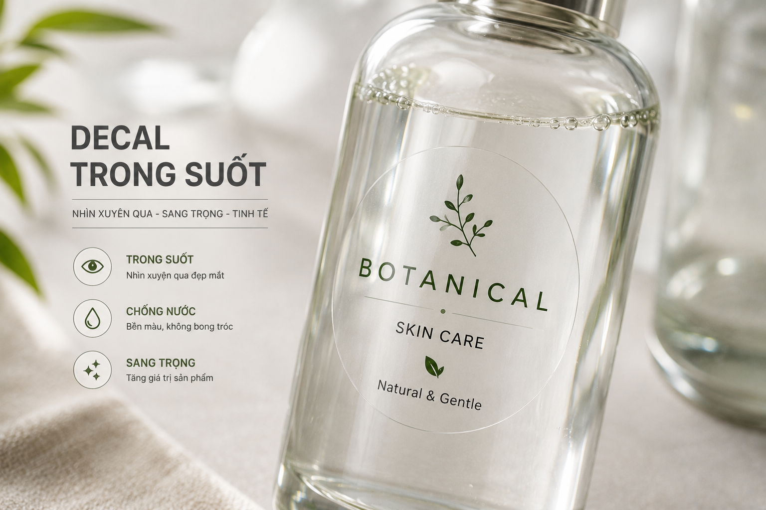 Chất liệu in tem nhãn decal trong