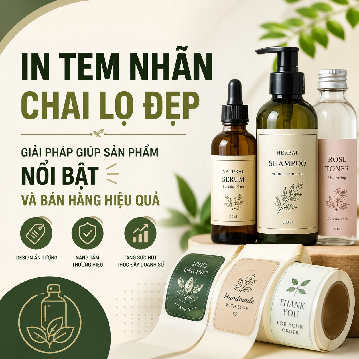 In tem nhãn chai lọ đẹp: Giải pháp giúp sản phẩm nổi bật và bán hàng hiệu quả