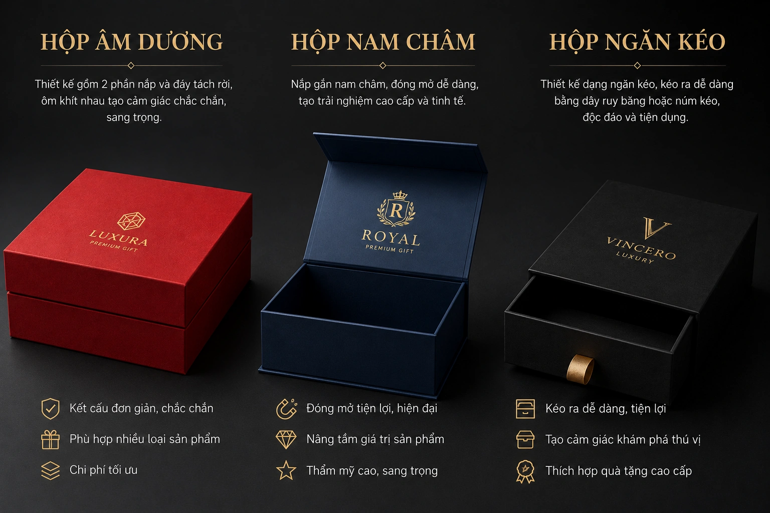 Các loại hộp quà tặng cao cấp phổ biến hiện nay