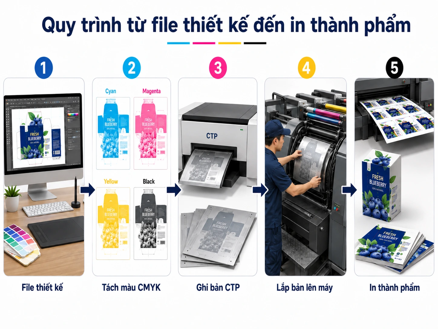 Quy trình tạo và sử dụng bản kẽm in offset.