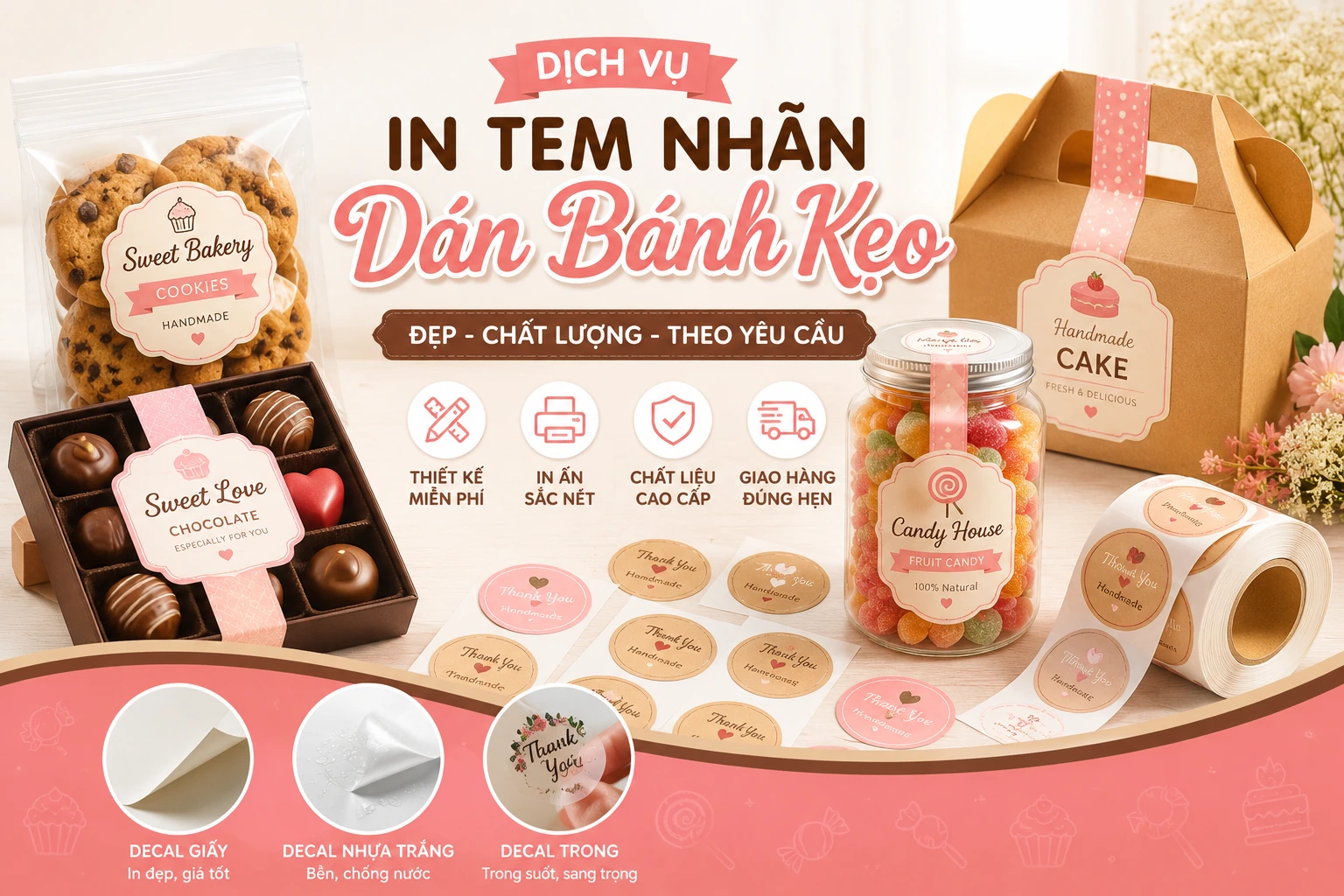 in tem bánh kẹo