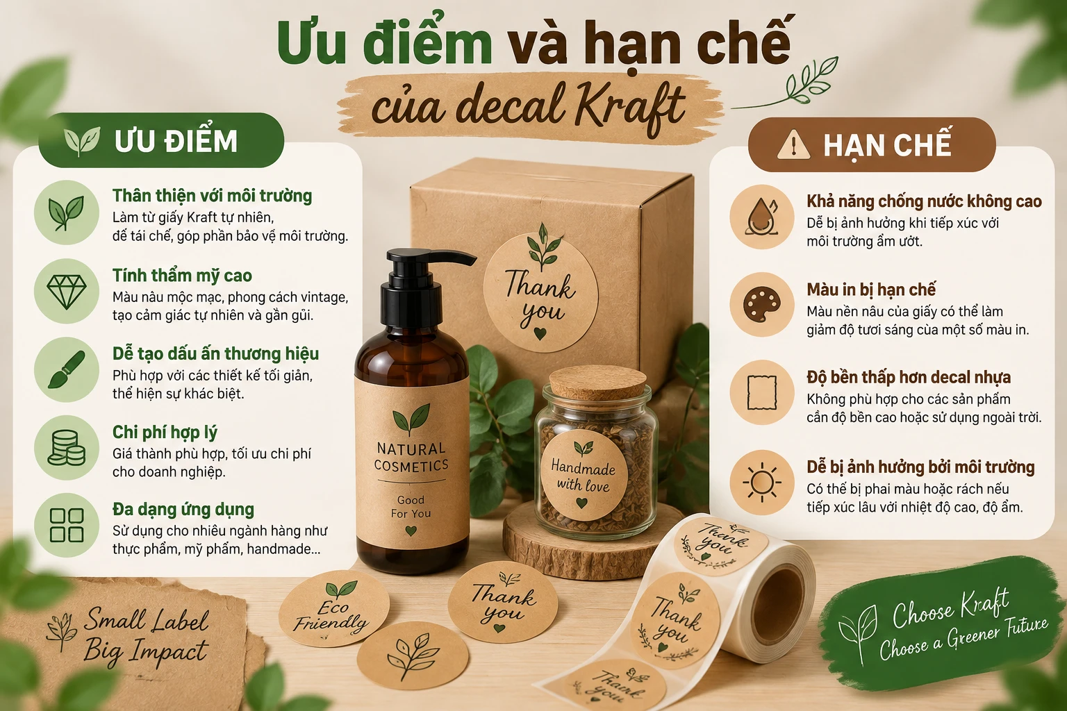 ưu và nhược điểm của decal kraft